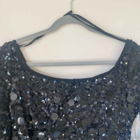 Black Sequin Mini Party Dress - Picture 4 of 15